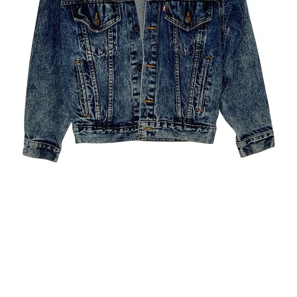 Vintage 80s Levis Acid Wash Denim Trucker Jean Jacket USA 4 Pocket XS Unisex - Picture 6 of 10